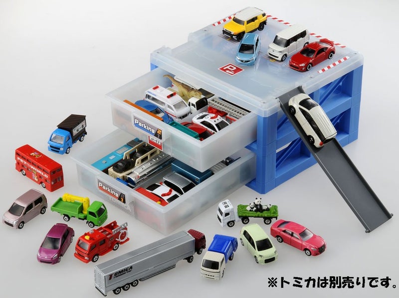 Takara Tomy "Tomica Parking Case 24", Mini Car, Toy Storage, 3 Years Old and Up, Toy Safety Standards Passed, ST Mark Certification, TOMICA TAKARA TOMY Plastic, White - Image 2